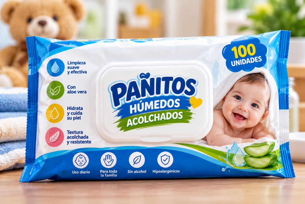 PAÑITOS HUMEDOS ACOLCHADOS X 100 UN