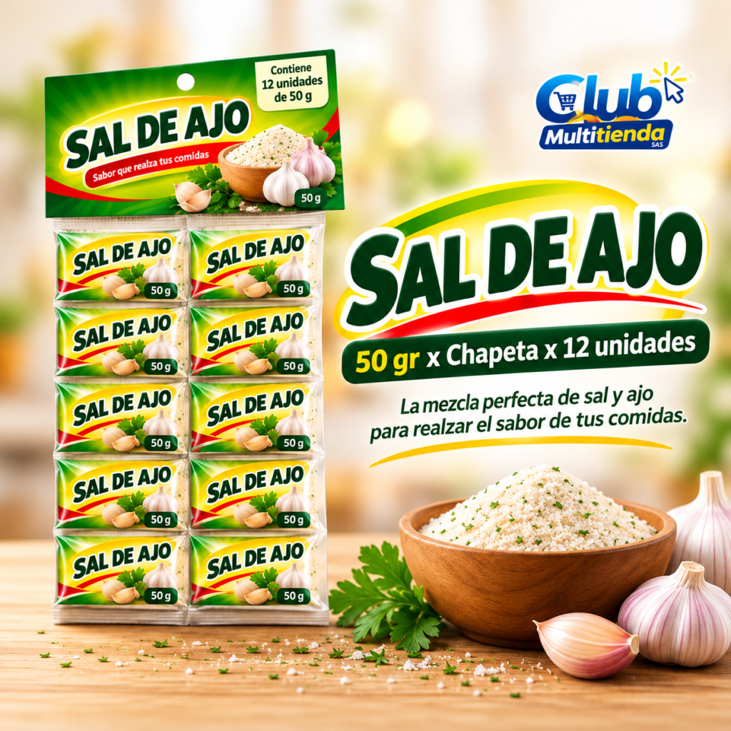 Sal de Ajo El Trece 50 gr x Chapeta x 12 unidades